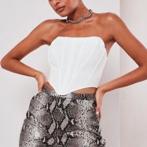 Missguided cropped white corset tube top